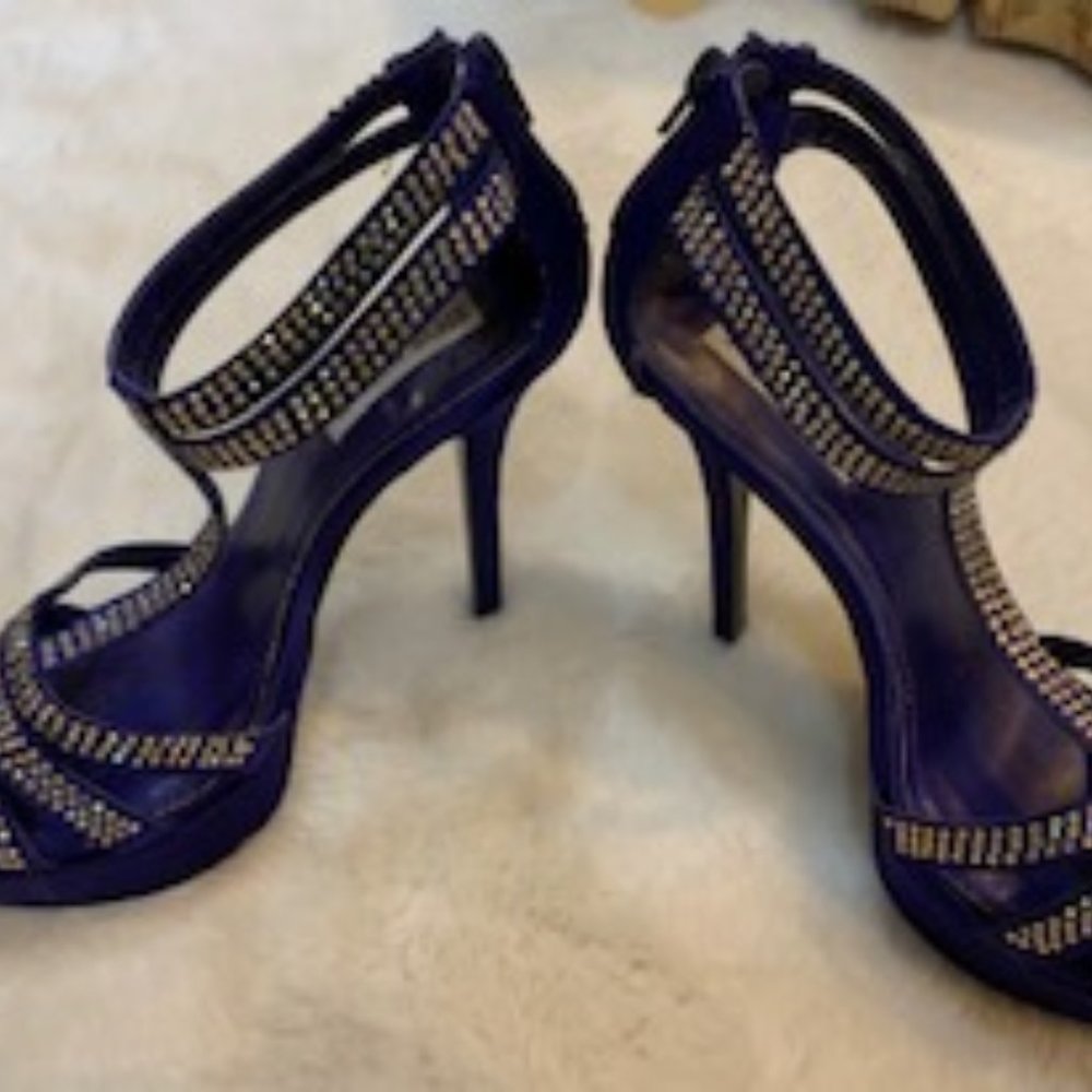 Steve Madden Blue Satin Heels 8